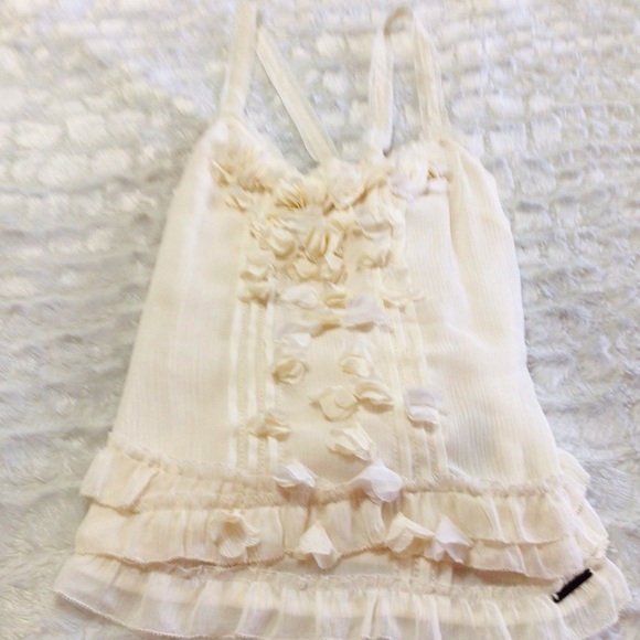 Abercrombie & Fitch Tops - Abercrombie & Fitch Sleeveless Flower Petal Appliqué Top XS